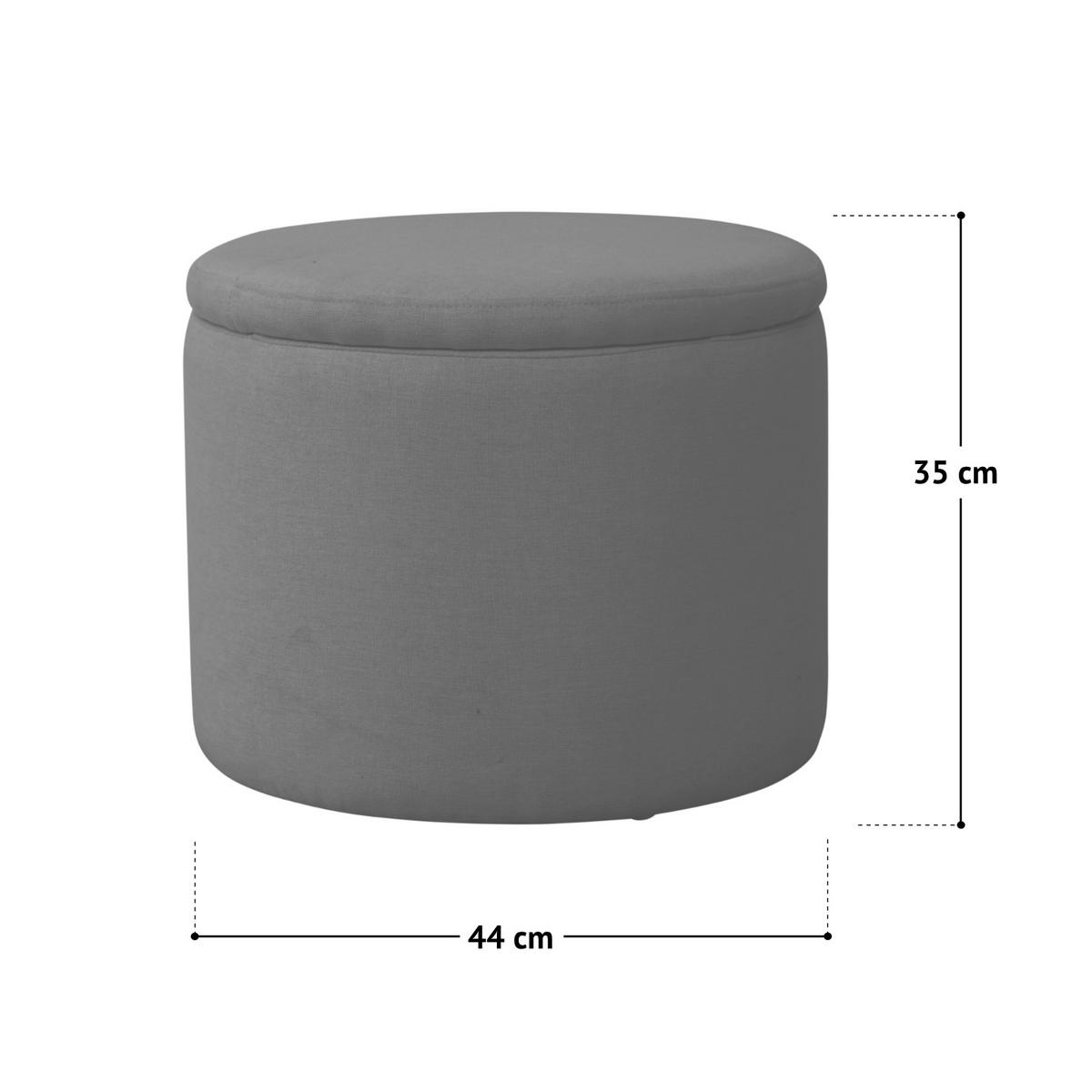 HOCKER AMBER Anthrazit - Anthrazit, Textil (44/35/44cm) - SVITA