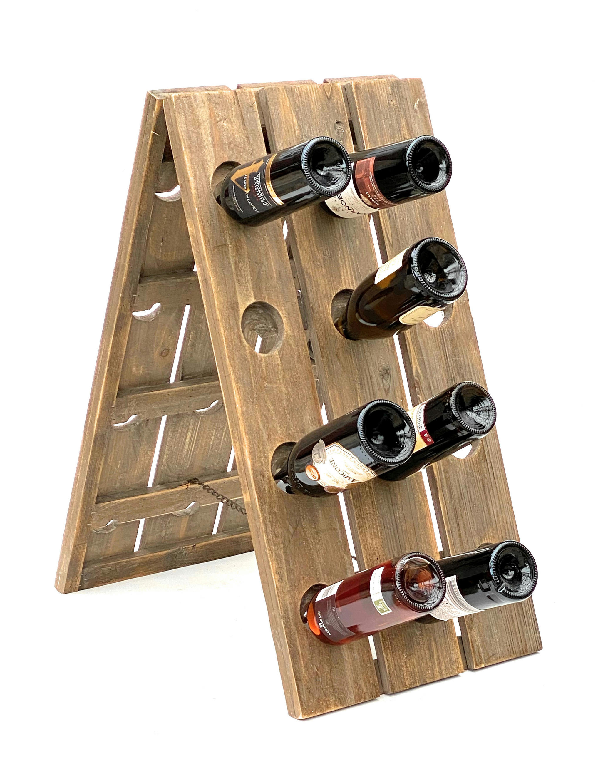WEINREGAL Rüttelbrett für 24 Flaschen Holz 96171 - Rot, Holz (60/75/40cm) - DanDiBo