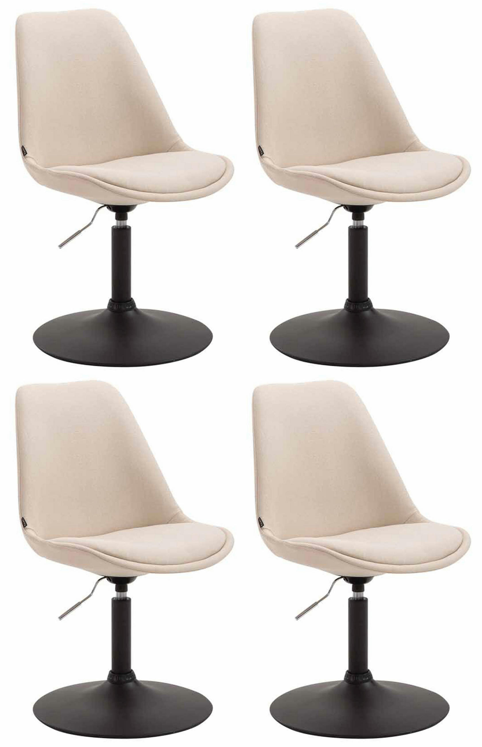 STUHL 4er Set Stoff creme - Creme/Schwarz, Textil/Metall (48/76/57cm) - CLP