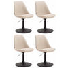 STUHL 4er Set Stoff creme - Creme/Schwarz, Textil/Metall (48/76/57cm) - CLP