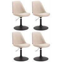 STUHL 4er Set Stoff creme - Creme/Schwarz, Textil/Metall (48/76/57cm) - CLP
