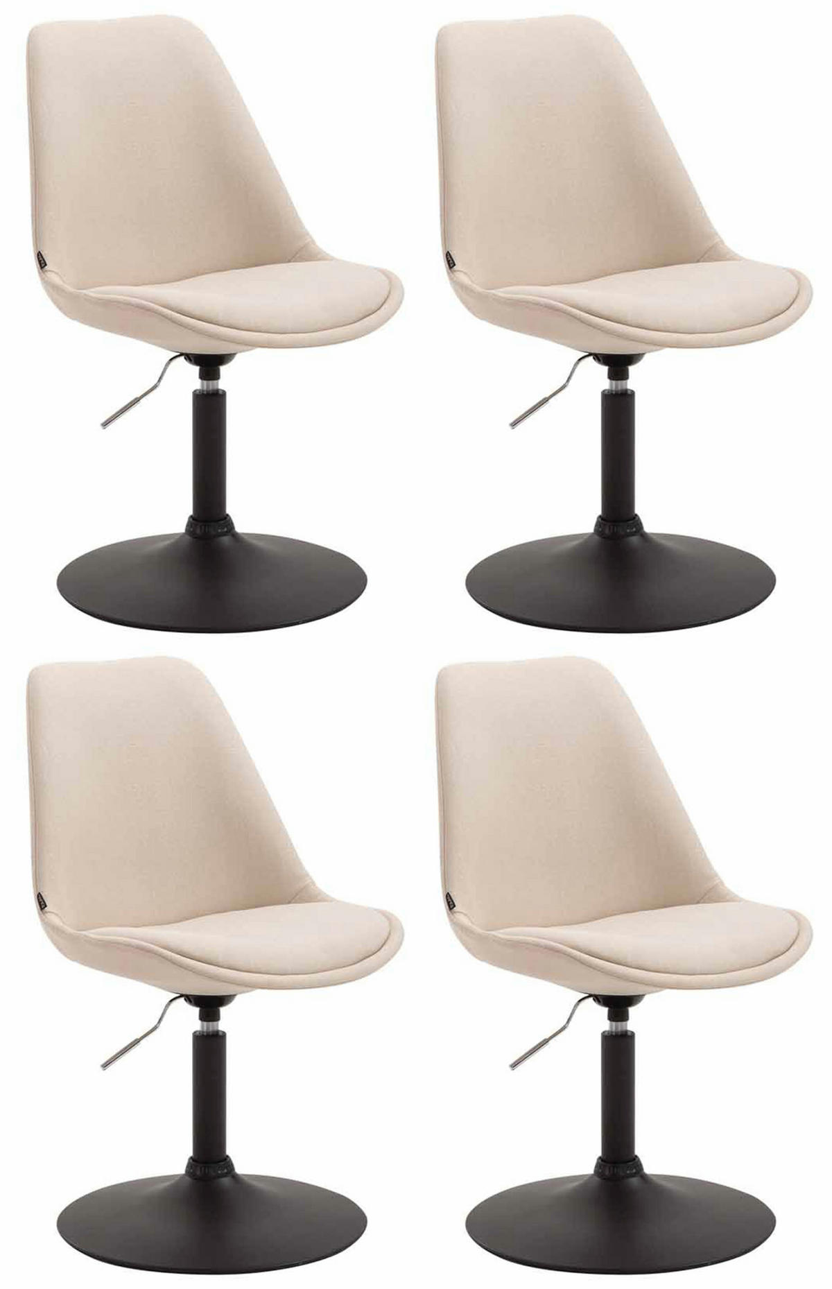 STUHL 4er Set Stoff creme - Creme/Schwarz, Textil/Metall (48/76/57cm) - CLP