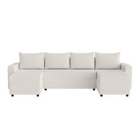 WOHNLANDSCHAFT Goka U mit Schlaffunktion, Weiß - Weiß, Textil (298/72/146cm) - Fedve