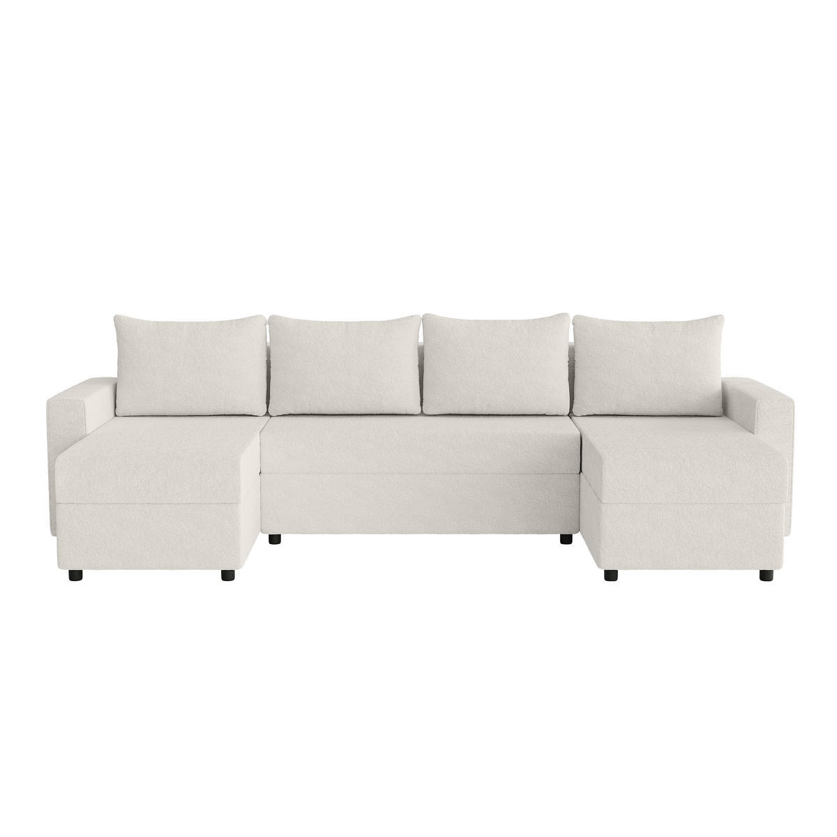 WOHNLANDSCHAFT Goka U mit Schlaffunktion, Weiß - Weiß, Textil (298/72/146cm) - Fedve