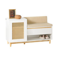 SCHUHBANK Weiß - Weiß, Holz/Holzwerkstoff (100/60/35cm) - SoBuy