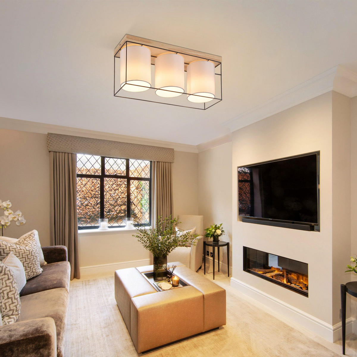 DECKENLEUCHTE Larissara 43/13.5/21 cm - Braun, Metall (43/13.5/21cm) - ZMH