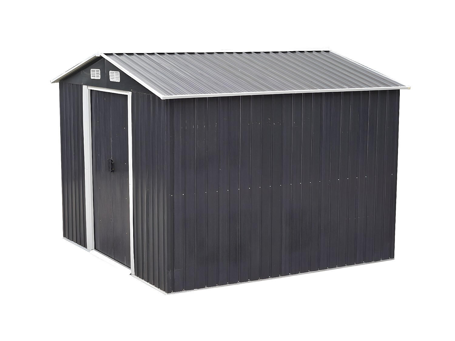 SCHREBERGARTENHAUS - 247 cm x 247 cm - metall - anthrazitgrau Manso - Anthrazit, Metall (247/170/247cm) - Vente-Unique