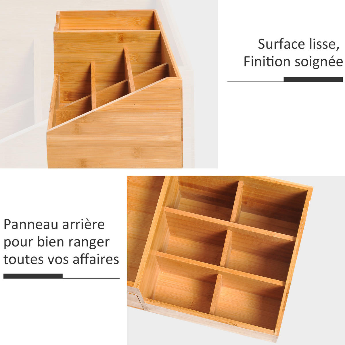 SCHREIBTISCHORGANISATOR DE-16662 Natur - Naturfarben, Holzwerkstoff (205/155/33cm) - ComfortXL
