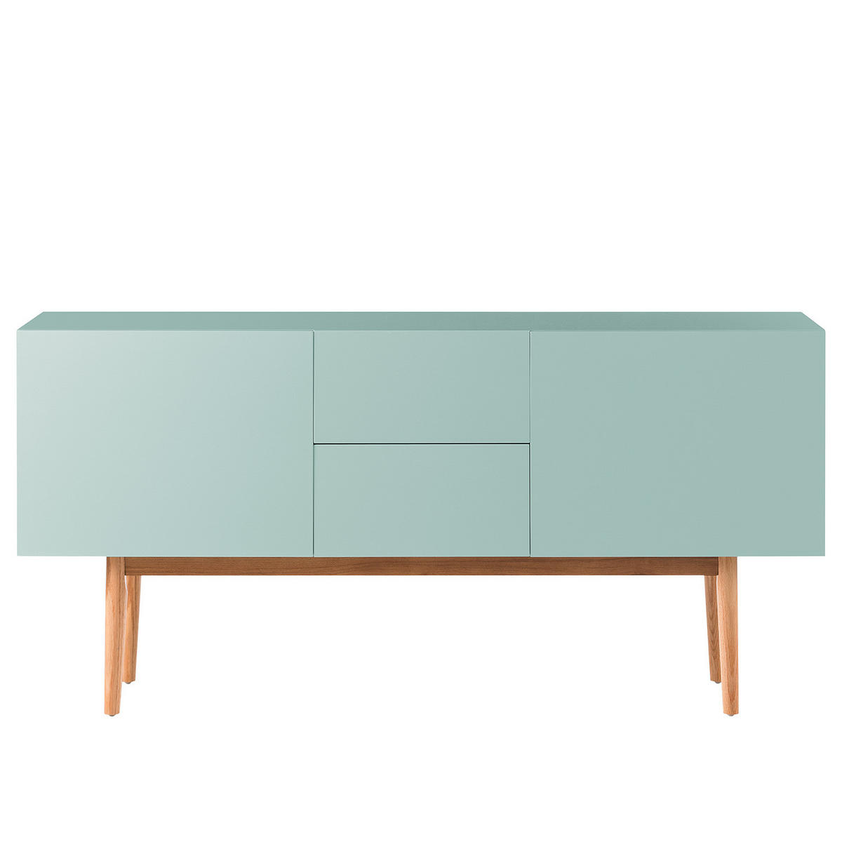 SIDEBOARD - Breite 150 cm - Eichefarben/Mintgrün, Holzwerkstoff (150/72/40cm) - home24