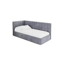 EINZELLBETT Jugendbett mit Bettkasten und Matratze H3/H4, Rechts - TULY 90x200 Grau - Blaugrau, Holzwerkstoff/Textil (90/200cm) - ALTDECOR
