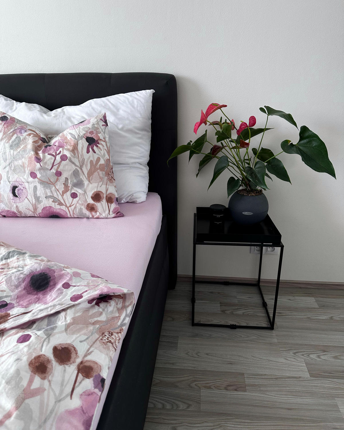 SPANNBETTLAKEN 160/200 cm Baumwolle Pastellrosa Janbu - Pink, Textil (160/200cm) - Beliani