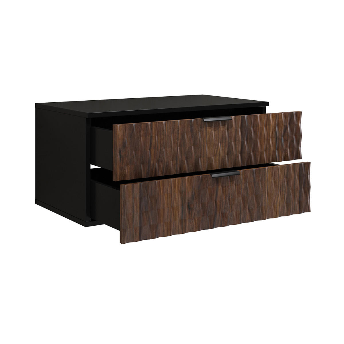 WASCHTISCHUNTERSCHRANK 81cm Nevia Holz und Schwarz - Schwarz, Holzwerkstoff (81/40/48cm) - Petits-meubles