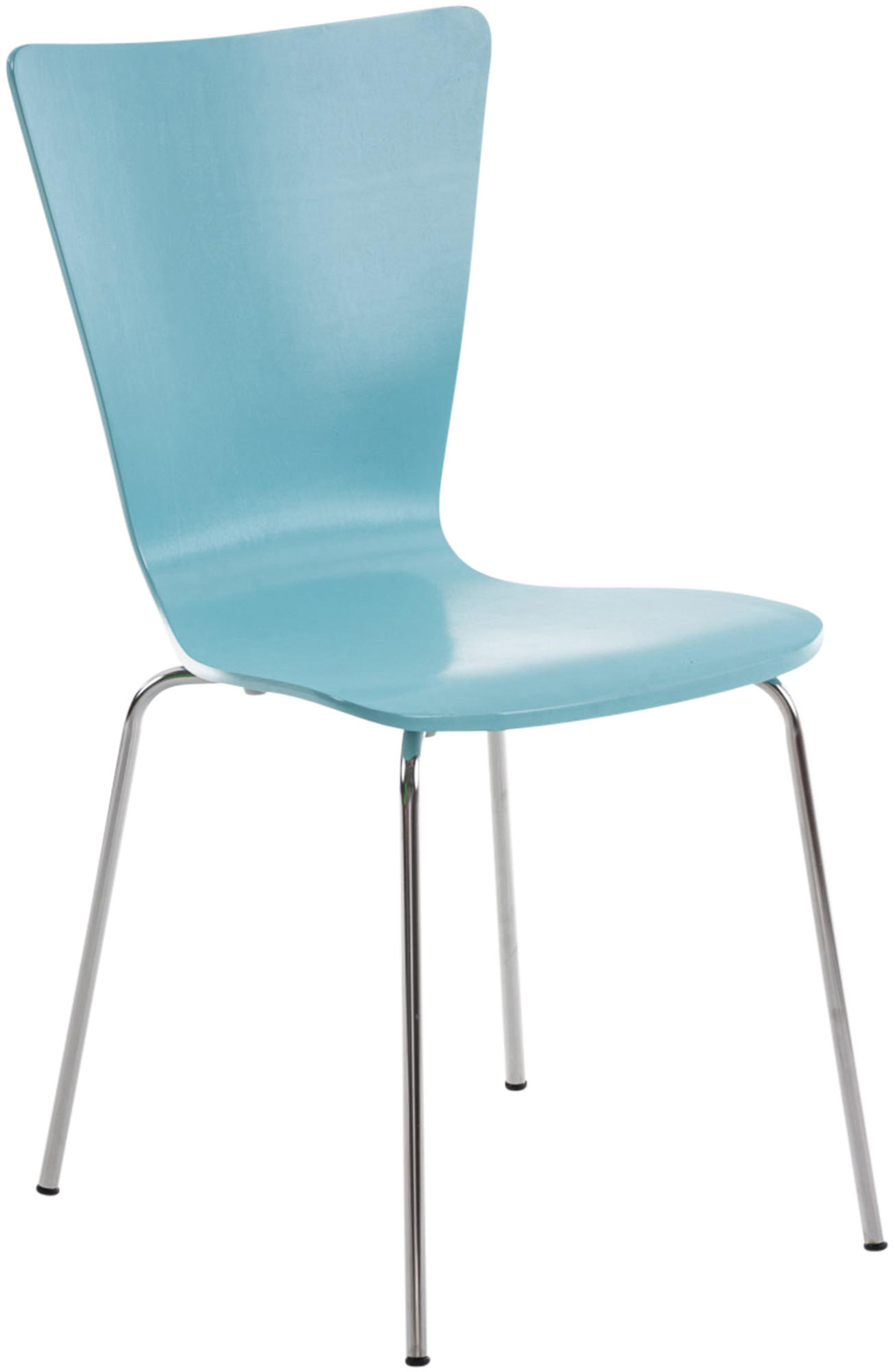 BESUCHERSTUHL Holz Hellblau - Hellblau, Holz/Metall (43/84/50cm) - CLP