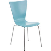 BESUCHERSTUHL Holz Hellblau - Hellblau, Holz/Metall (43/84/50cm) - CLP