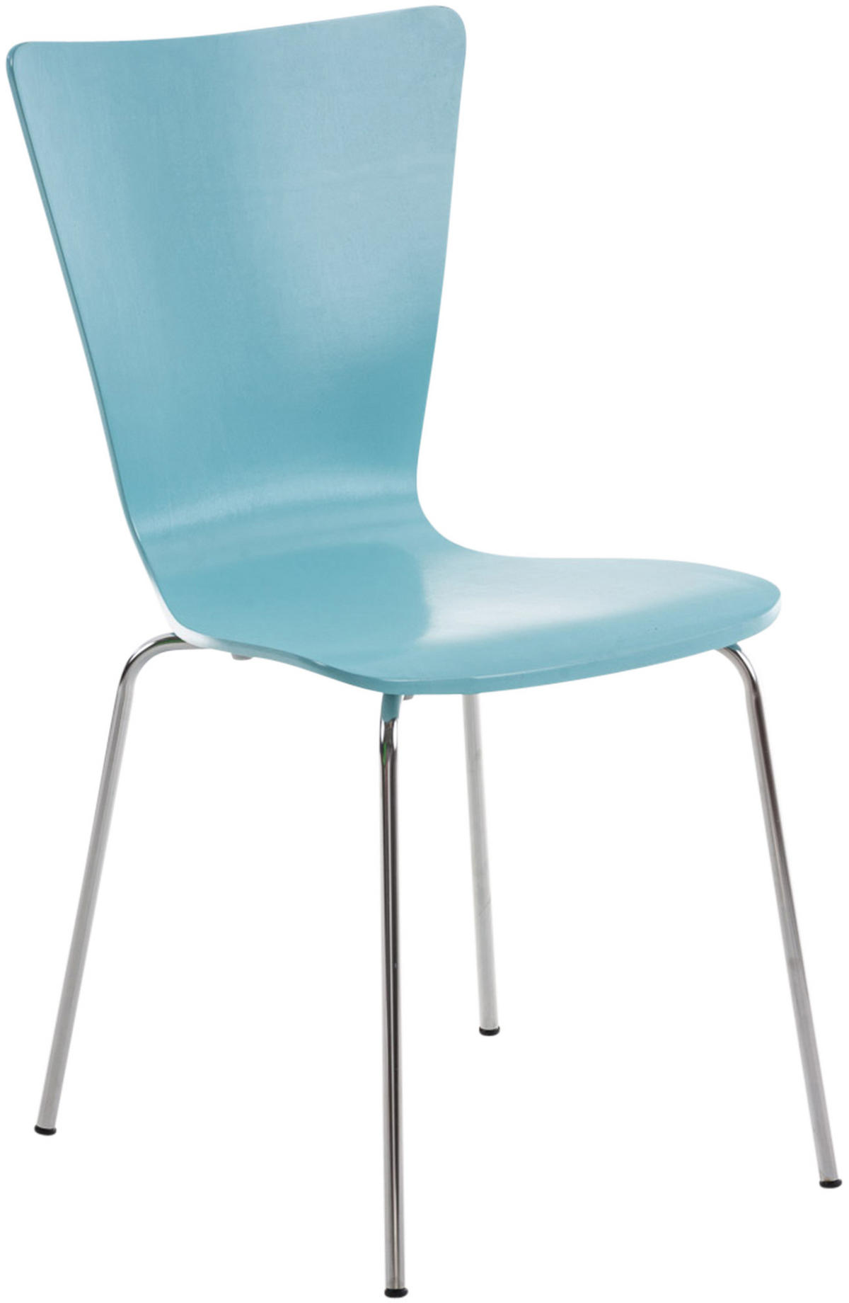 BESUCHERSTUHL Holz Hellblau - Hellblau, Holz/Metall (43/84/50cm) - CLP