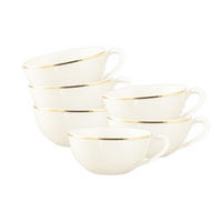 TEETASSEN Savona Goldlinie creme 170 ml 6er Set - Creme, Keramik (0.17L) - Seltmann Weiden