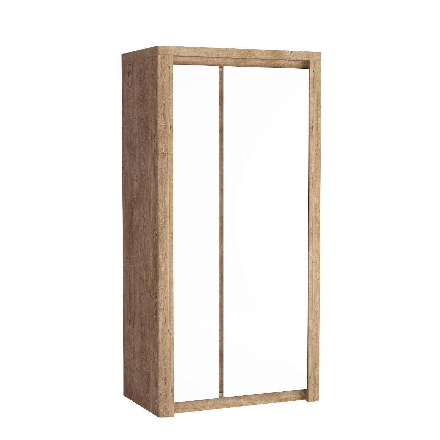DREHTÜRENSCHRANK VARUS 98/197/59 cm 2-türig Eichefarben - Eichefarben/Weiß, Holzwerkstoff (98/197/59cm) - MASSENO
