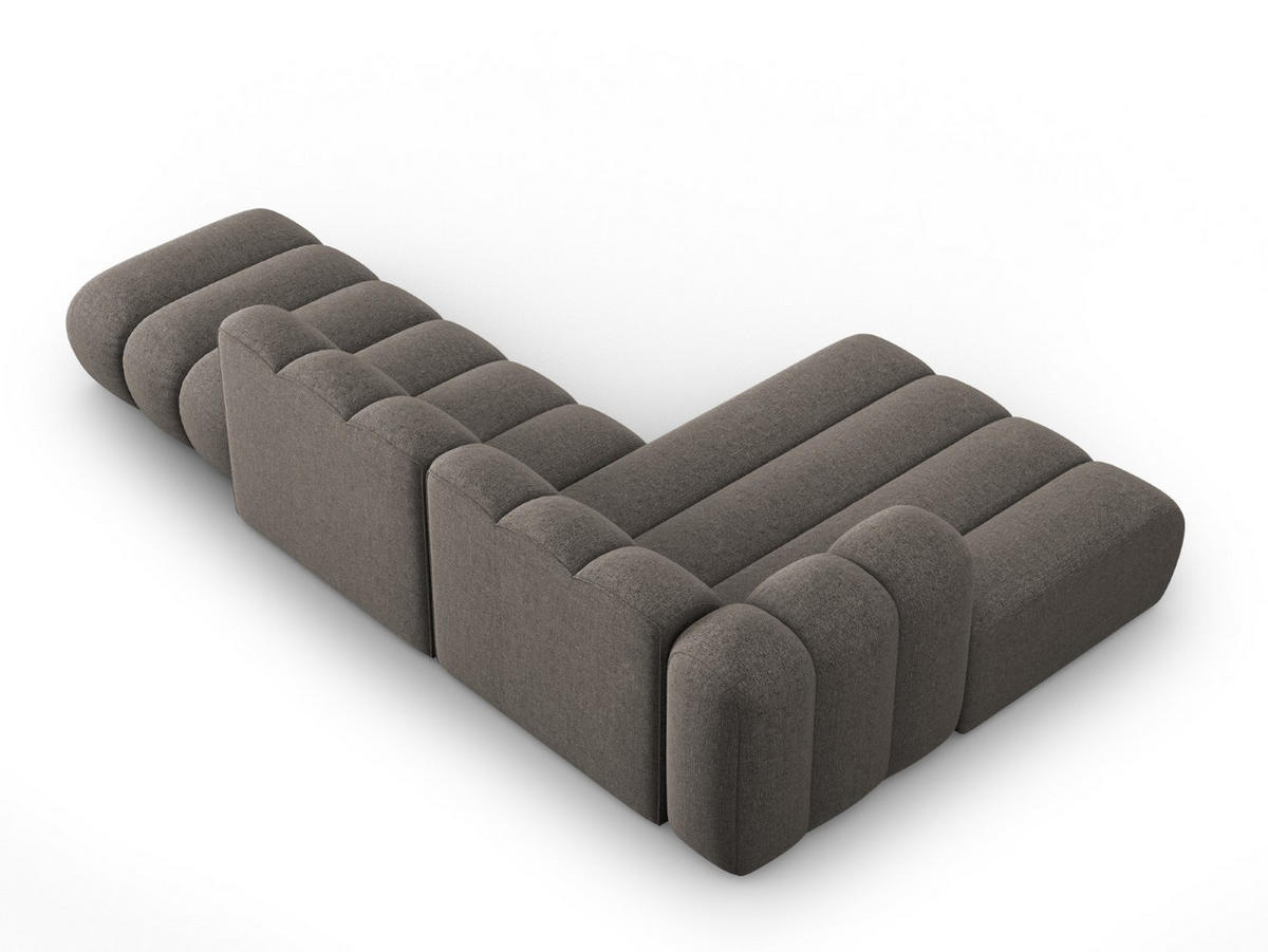 ECKSOFA modular links Lupine aus Chenille-Stoff grau 5 Sitzplätze - Grau, Textil (177/299cm) - Micadoni