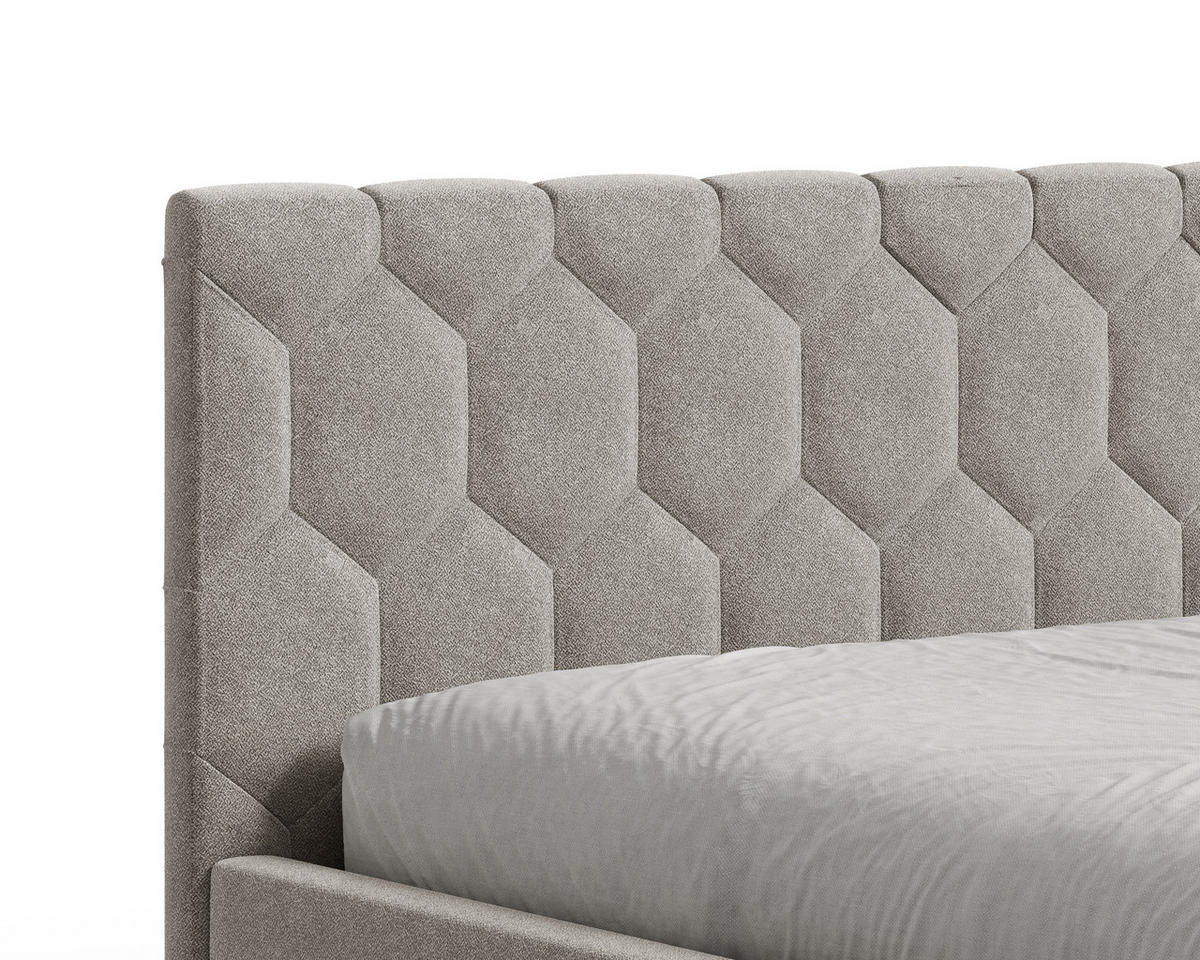 POLSTERBETT 02 160 x 200 cm – Casa – Bett mit Federmechanismus und Stauraum - Grau, Holz (160/200cm) - ROYAL24_MARKT