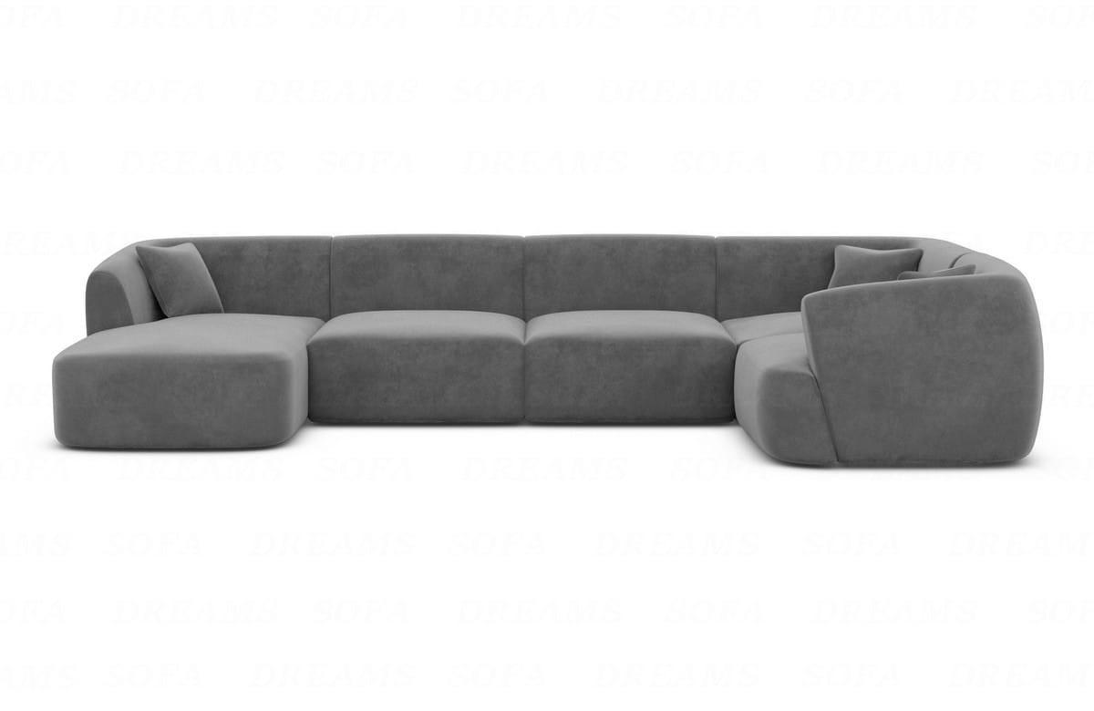 WOHNLANDSCHAFT Azura Dunkelgrau Samtstoff - Dunkelgrau, Kunststoff (325/78/177cm)