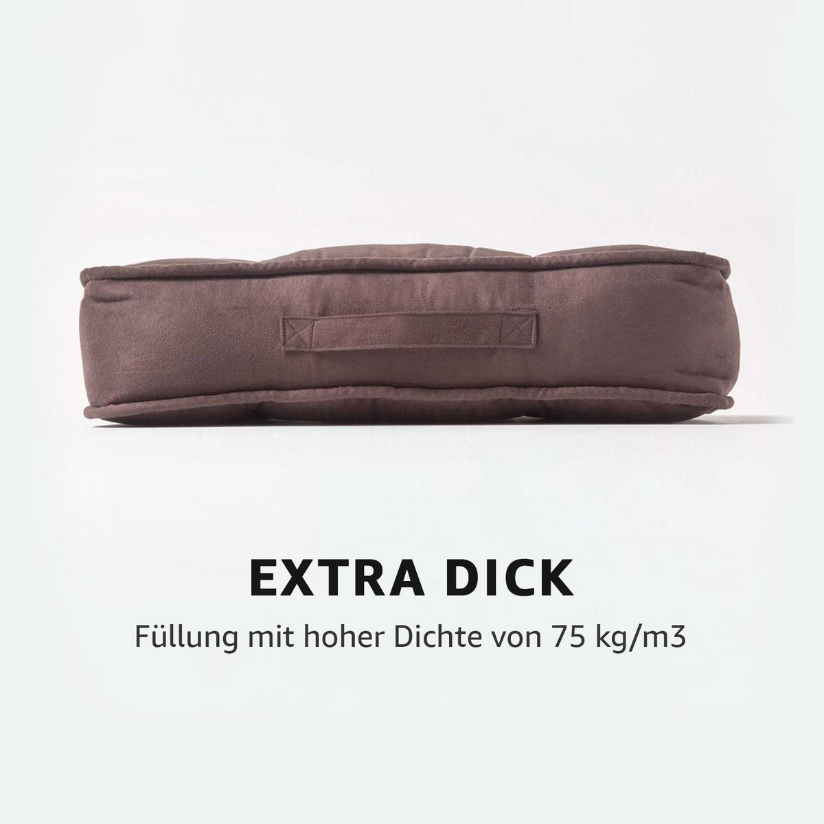 SITZKISSEN braun 50/50/10 cm – Sesselkissen, Velours - Braun, Textil (50/50/10cm) - Homescapes