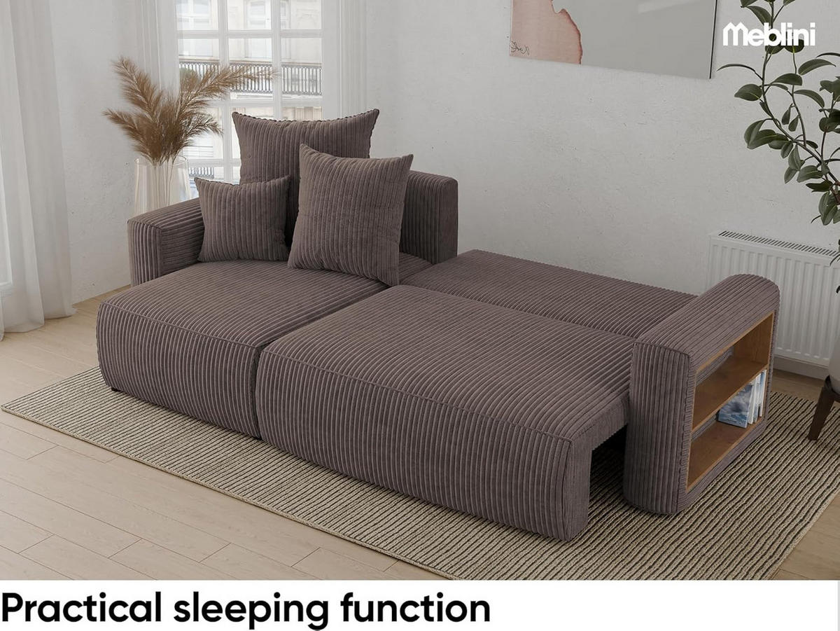 ECKSOFA SOLARIS L - Blau/Braun, Holzwerkstoff (238/142cm) - Meblini