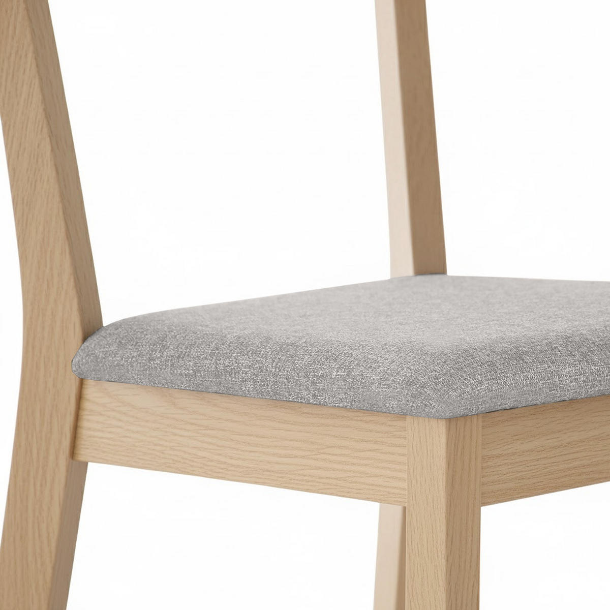 STUHL Moden mit Buchenholzbeinen, Polsterstuhl, Hellgrau - Buchefarben/Hellgrau, Holz (45/84/45cm) - Beautysofa