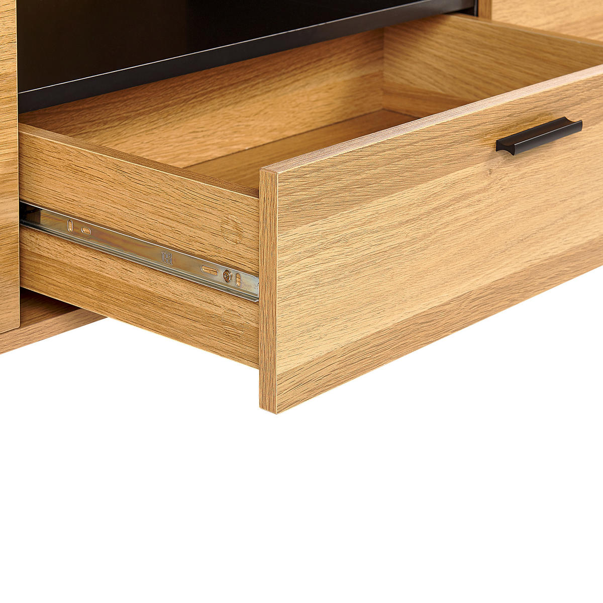 TV-MÖBEL Hellbraun, Schwarz CLAREMONT 40/160/51 cm - Hellbraun, Holzwerkstoff (160/51/40cm) - Beliani