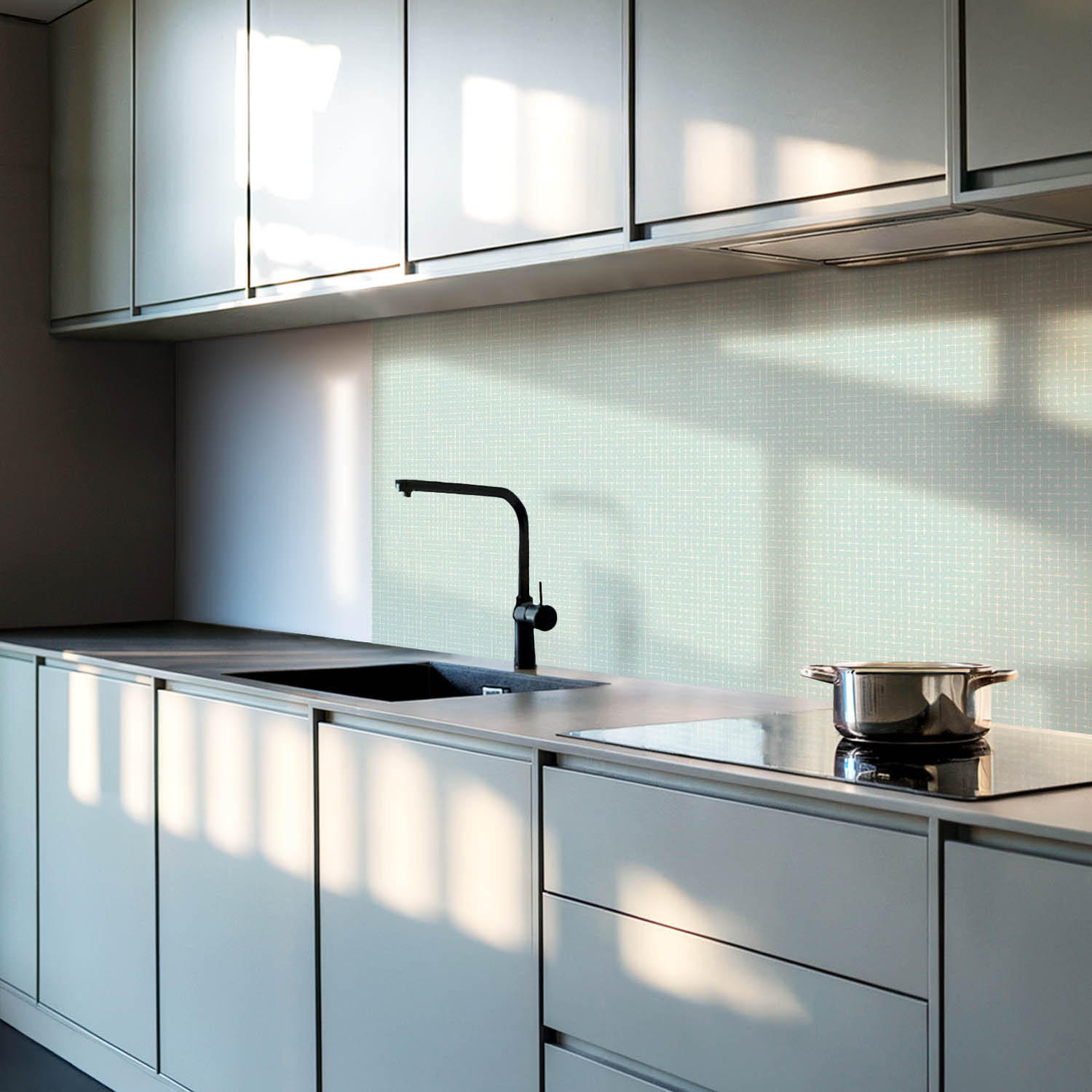 WANDPANEEL 20 Stück 20x20 cm selbstklebend Trevanis - Mintgrün, Kunststoff (20/1.6/20cm) - Wallfluent