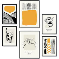 POSTER Set Mit 6 In Schwarzer Tinte Heim A3 & A4 Rahmenlos - Klar, Papier (29/3cm) - Nacnic