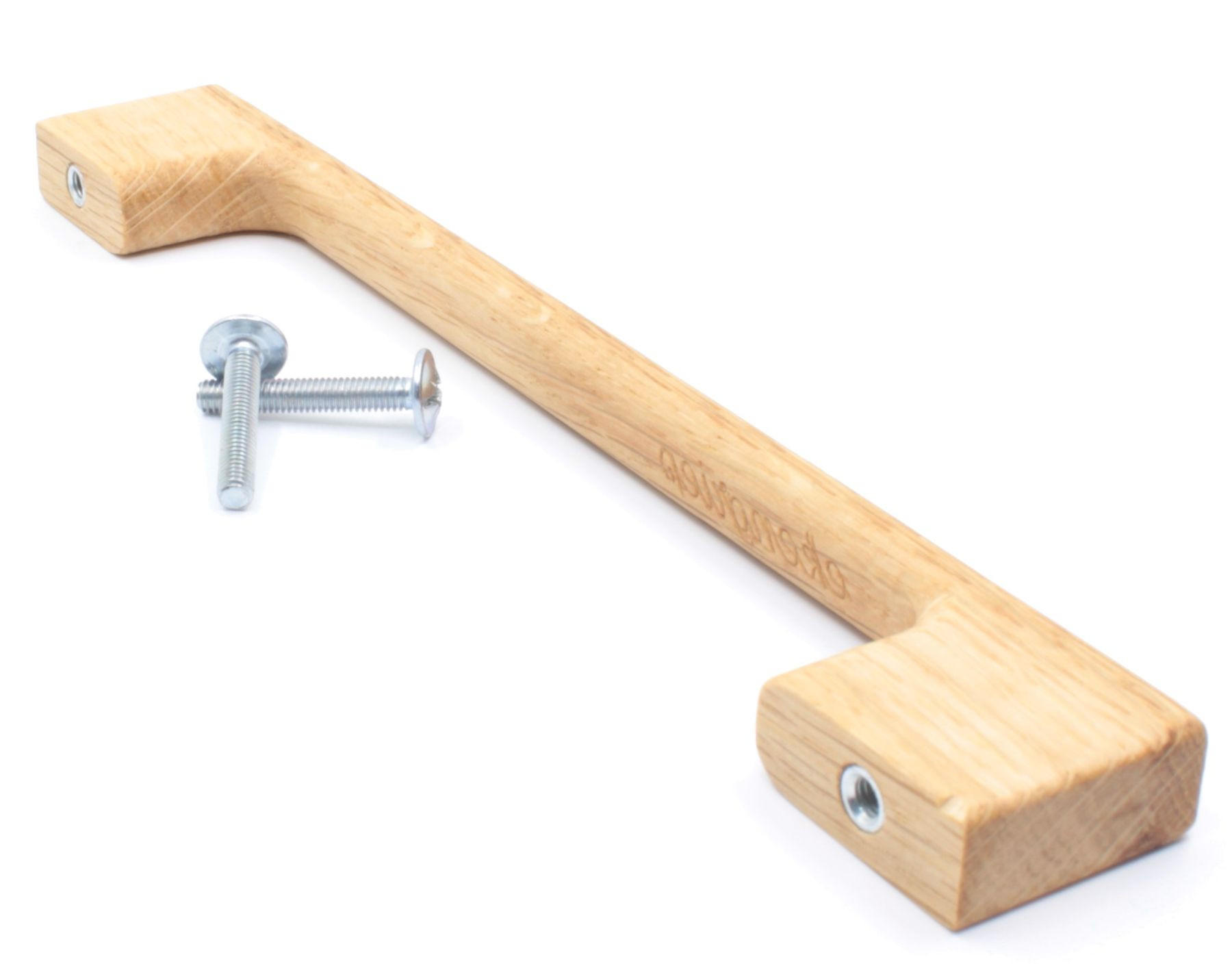 MÖBELGRIFF BA 64mm, Schrankgriff Eiche massiv, Holzgriff Küche - Naturfarben, Holz (1.1/2.8/9cm)