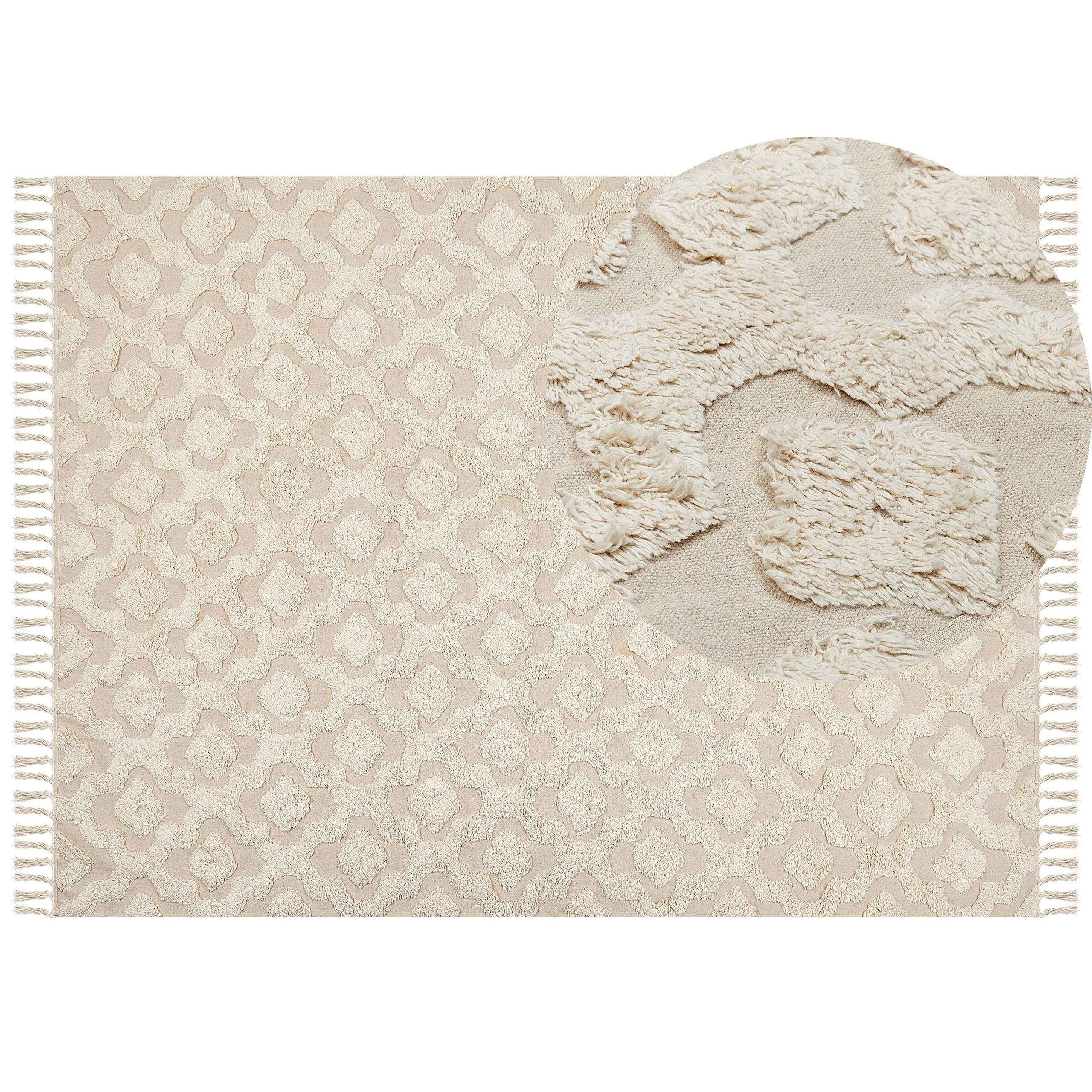 KURZFLOR-TEPPICH Aksaray 230/160 cm - Beige, Textil (160/230cm) - Beliani