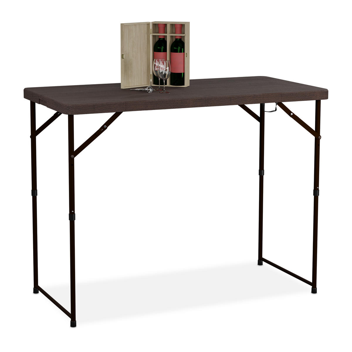 GARTENTISCH - Braun, Metall (60/120/74cm) - Relaxdays