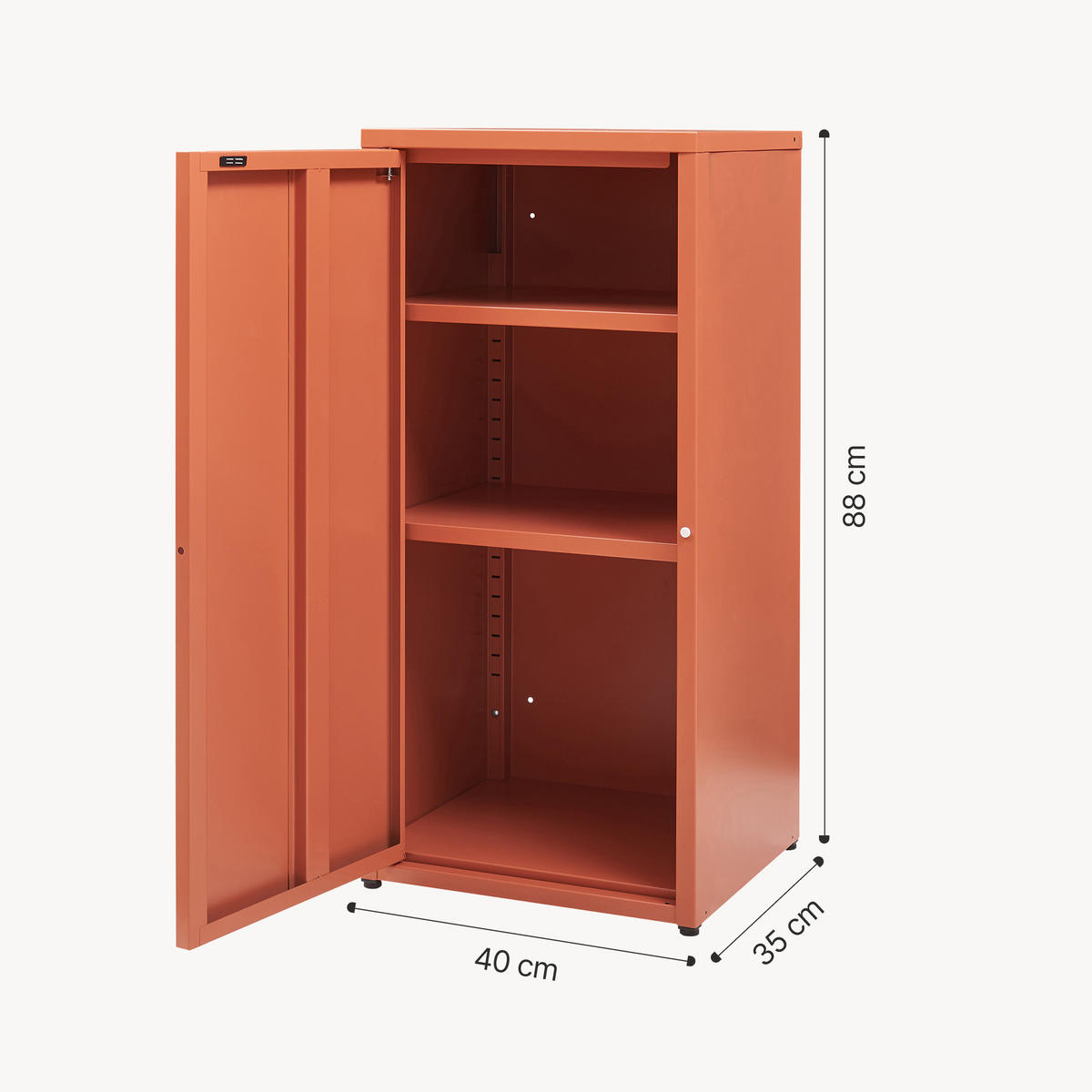 AKTENSCHRANK Burlöv - Dunkelbraun, Metall (40/88/35cm) - [en.casa]