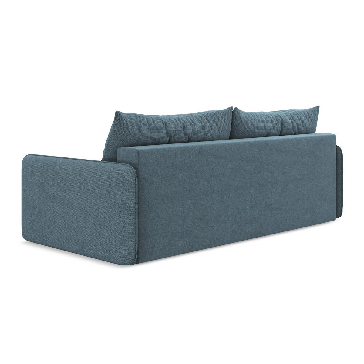 3-SITZER SOFA mit Schlaffunktion Strukturstoff Stoff Blau - Blau/Schwarz, Kunststoff/Textil (216/86/105cm) - LaMiaSofa