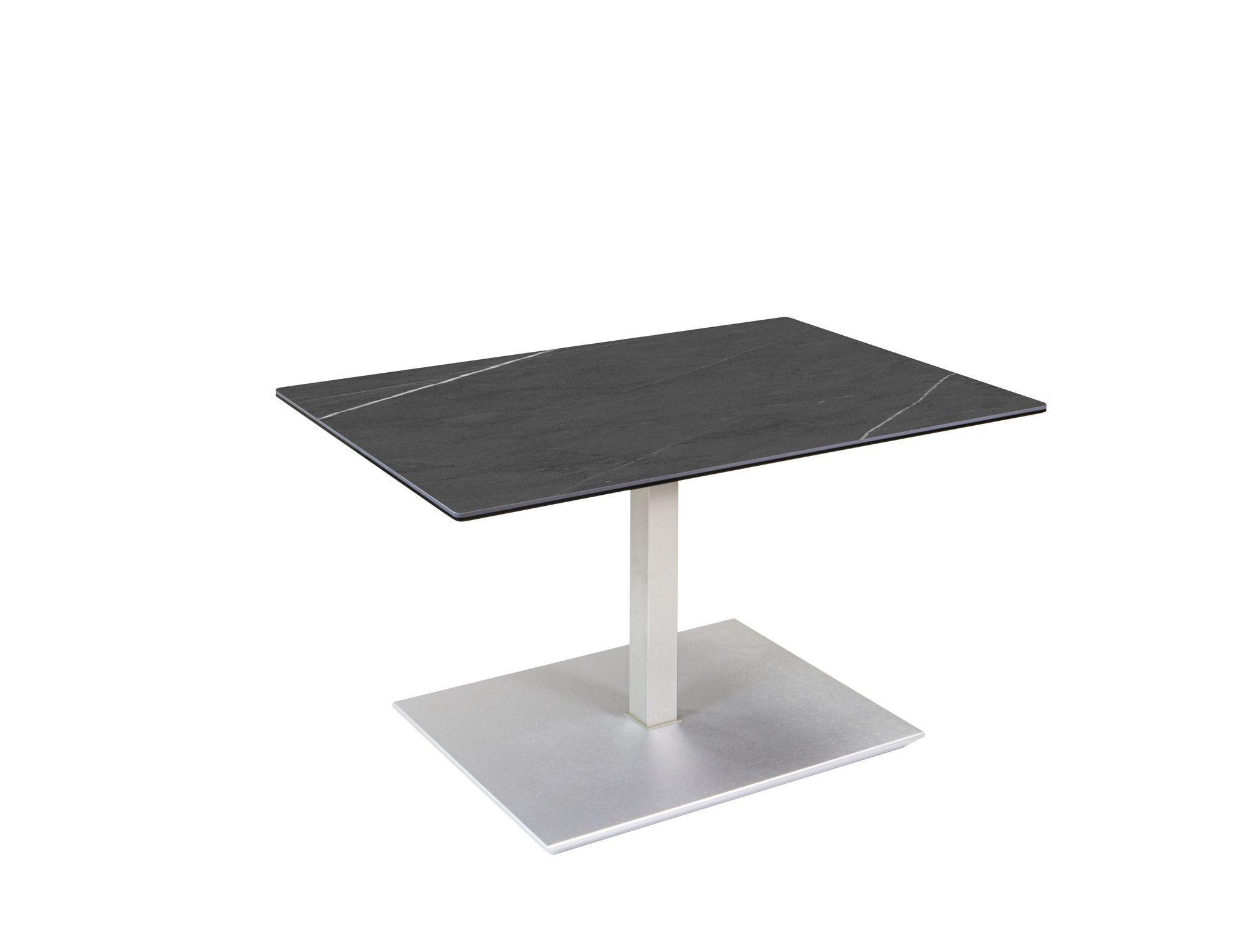 COUCHTISCH Ceara 90x60x47 höhenverstellbar Perlsilber/Marmara Nero - Grau, Keramik (90/60/47cm) - 58aufmkessel