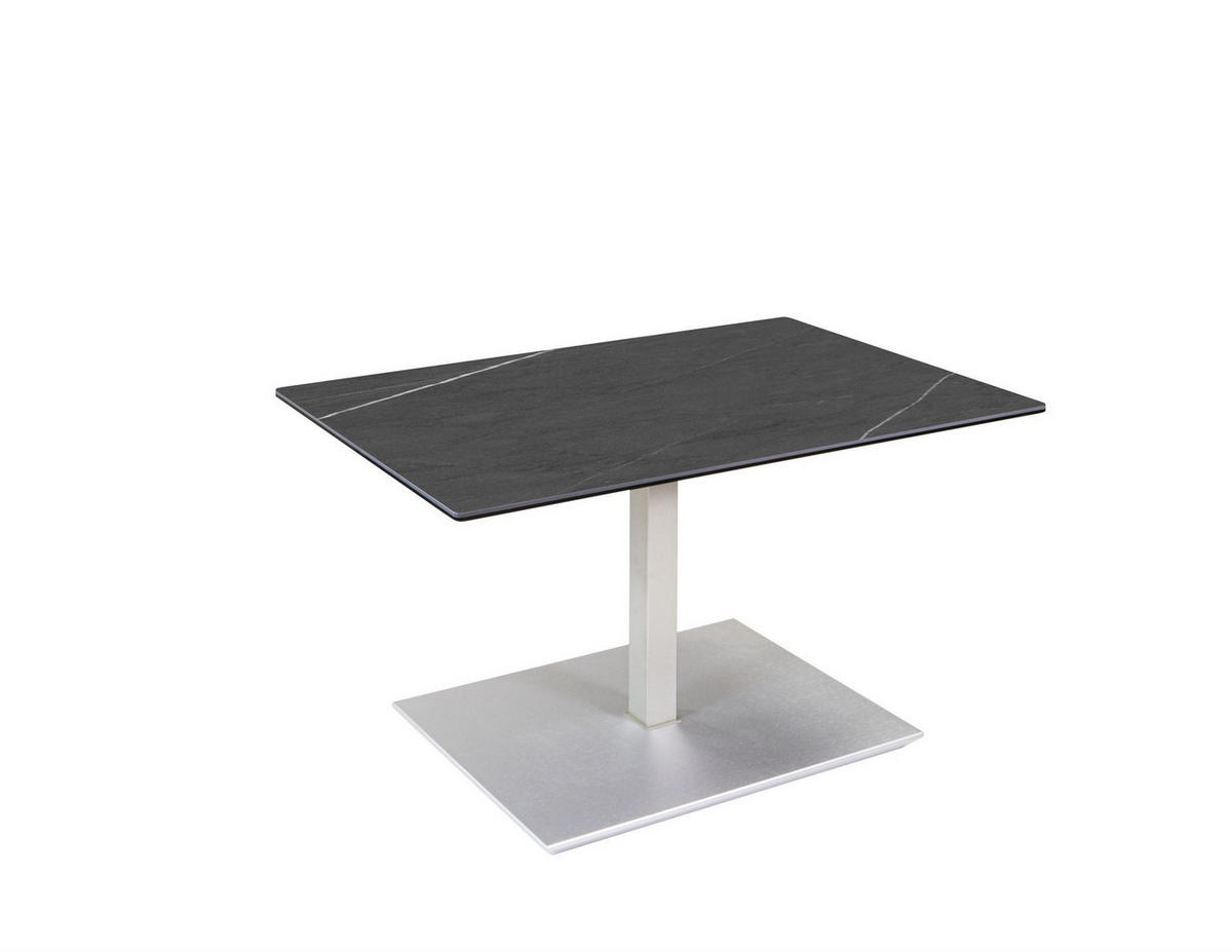 COUCHTISCH Ceara 90x60x47 höhenverstellbar Perlsilber/Marmara Nero - Grau, Keramik (90/60/47cm) - 58aufmkessel