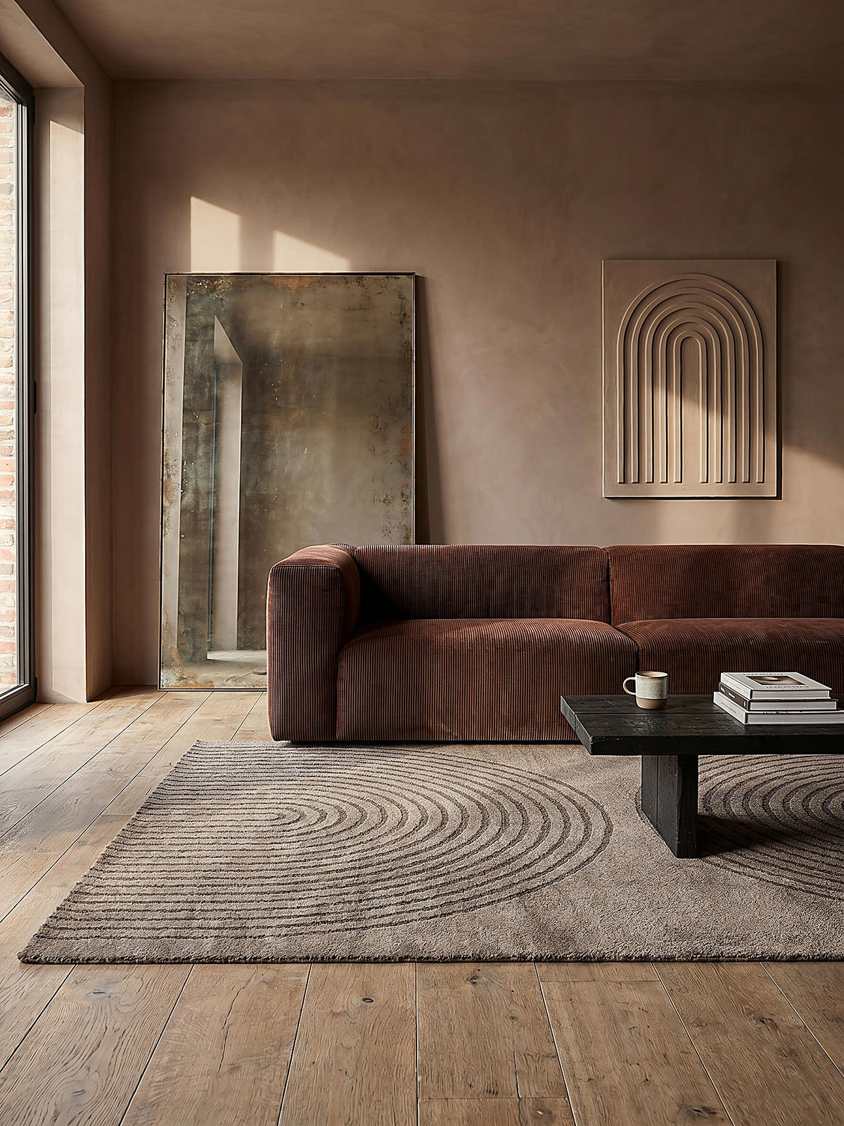 KURZFLORTEPPICH Geometrisch MUOTA Polypropylen Braun 240 x 340 cm - Braun, Textil (240/340cm) - KADIMA DESIGN