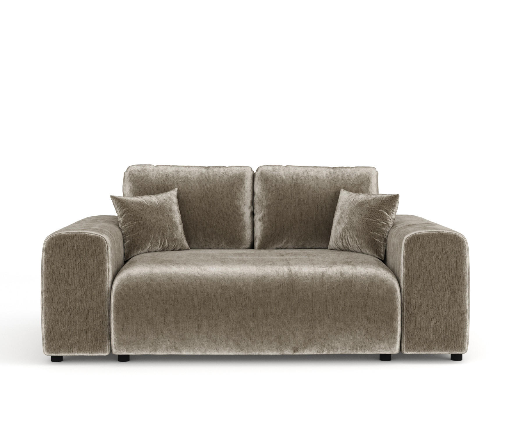 2-SITZER-SOFA Zanzibar Beige Chenille - Beige/Schwarz, Holz/Holzwerkstoff (178/79/108cm) - Maison de Reve