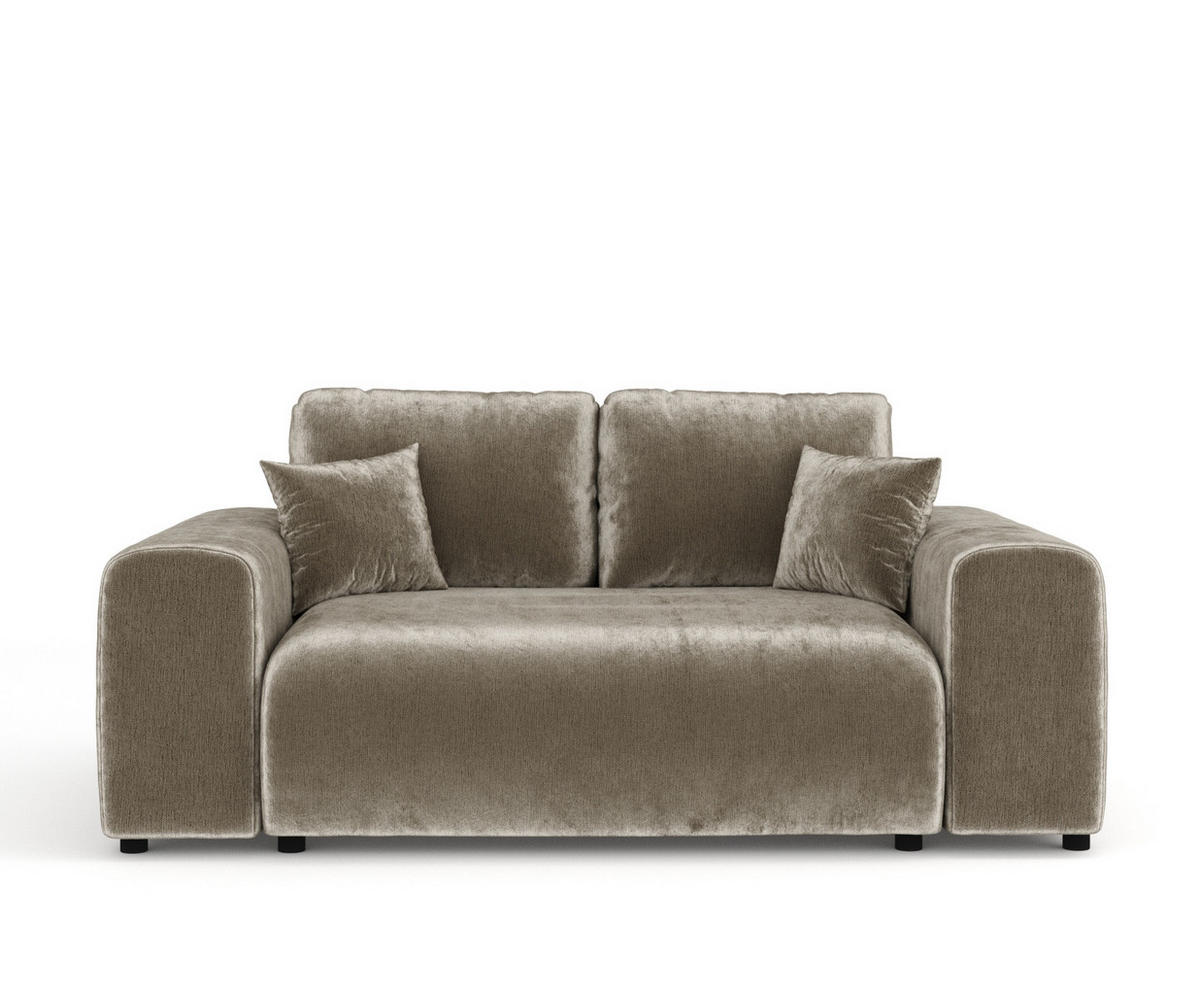 2-SITZER-SOFA Zanzibar Beige Chenille - Beige/Schwarz, Holz/Holzwerkstoff (178/79/108cm) - Maison de Reve
