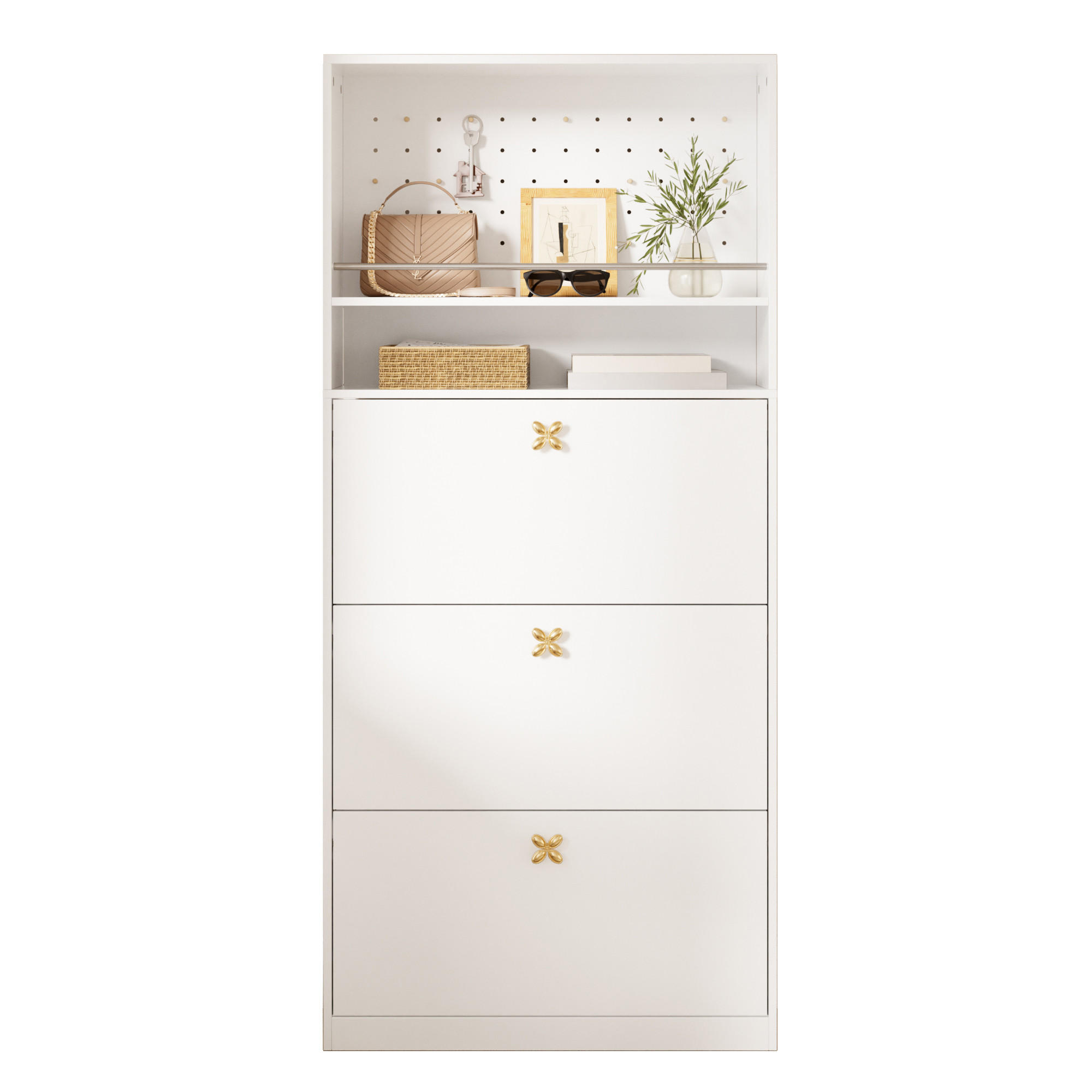 Flieks Schuhschrank Weiß 80x178.5x24 cm
