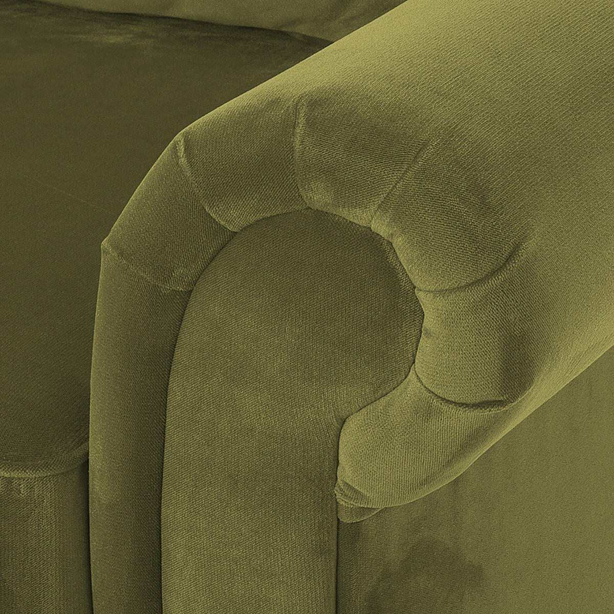 3-SITZER SOFA - Samt - Olivgrün, Textil (202/93/100cm) - home24