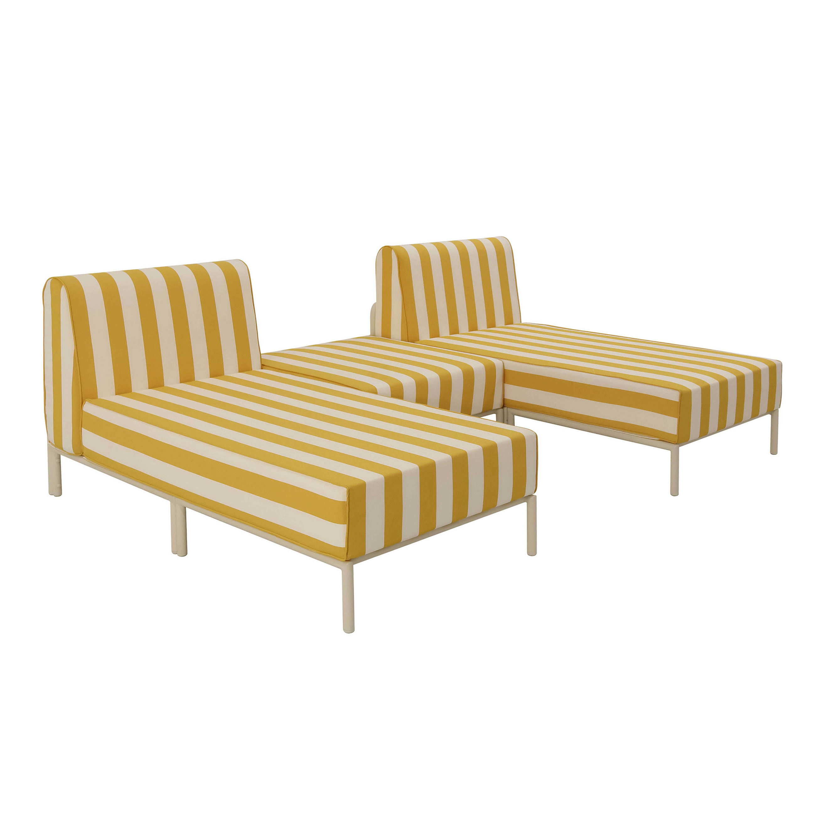 GARTENSOFA mit 3 Sitzplätzen, Gelb - Gelb, Textil (128/78/144cm) - Oviala