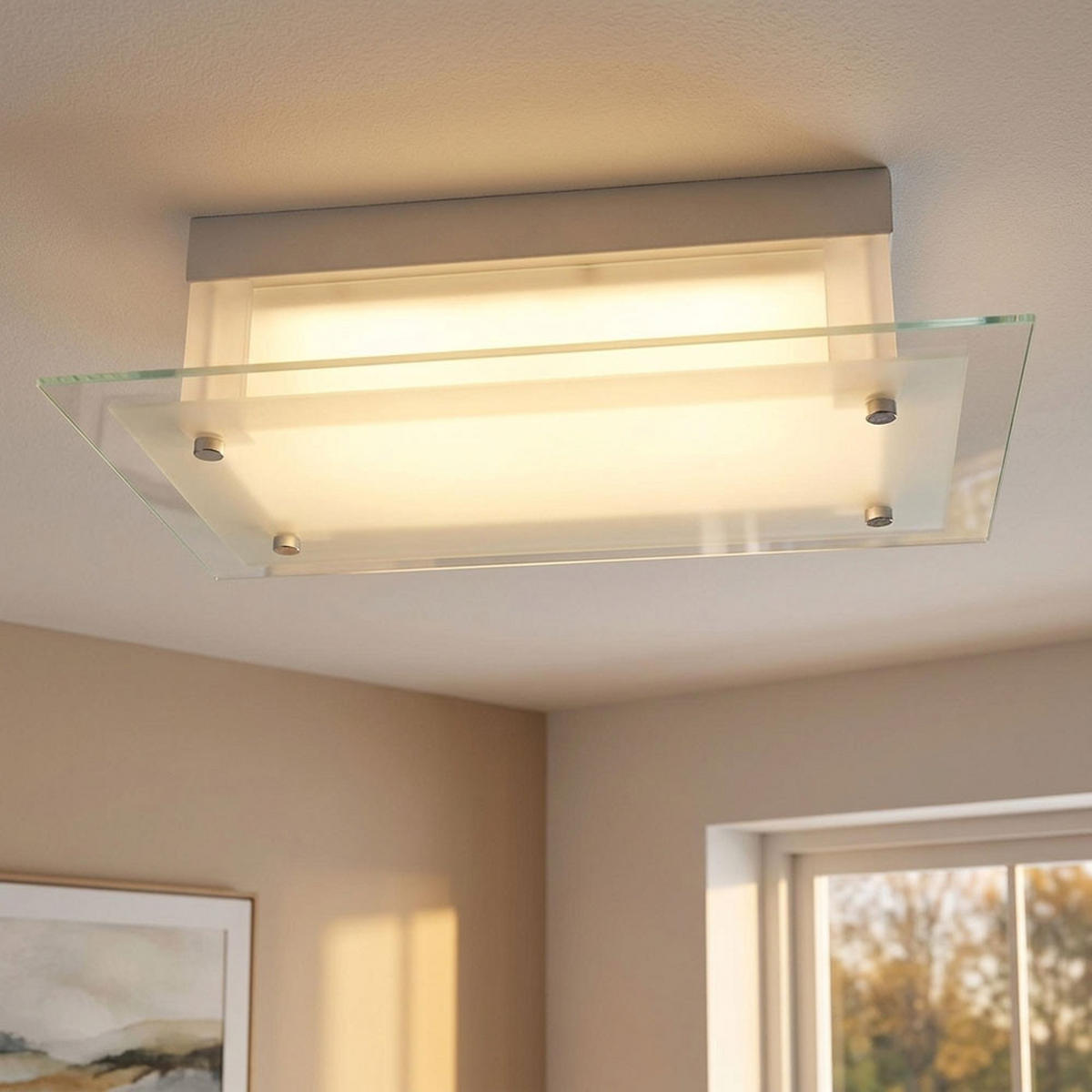 LED DECKENLEUCHTE Metall Glas Klar - Klar, Glas (36/19/10.5cm) - Globo Lighting