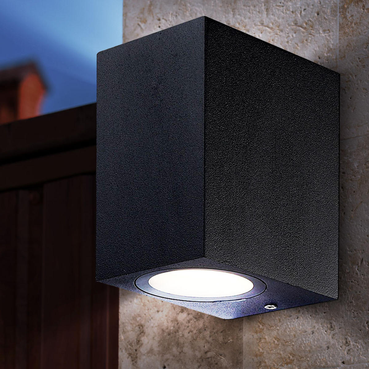 LED WANDLEUCHTE Aluminium Dunkelgrau - Schwarz, Glas (6.5/9.5/8.3cm) - Globo Lighting