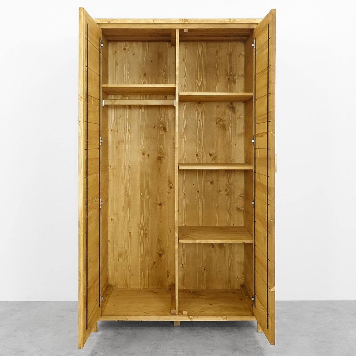 KLEIDERSCHRANK aus Massivholz MIDLAND - Honig, Holz (125/200/60cm) - Seart