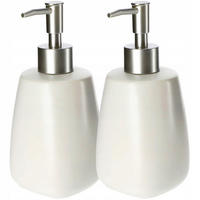 FLÜSSIGSEIFENSPENDER 400 ml 2 Stk. - Weiß, Keramik (8/18cm) - KADAX