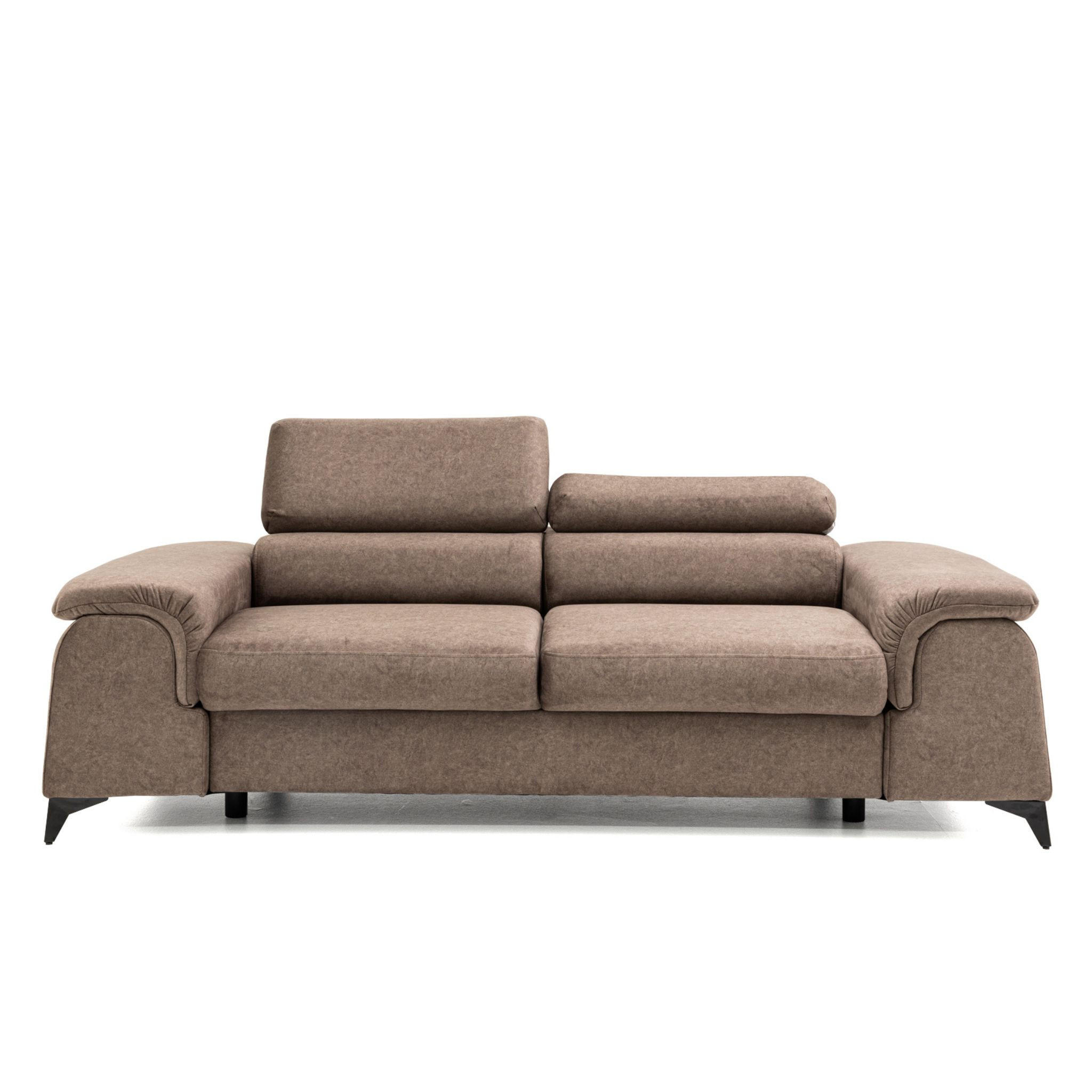 2-SITZER-SOFA PLAZA 200 cm Velours Braun - Schwarz/Braun, Holz/Textil (200/90/100cm) - Muffo