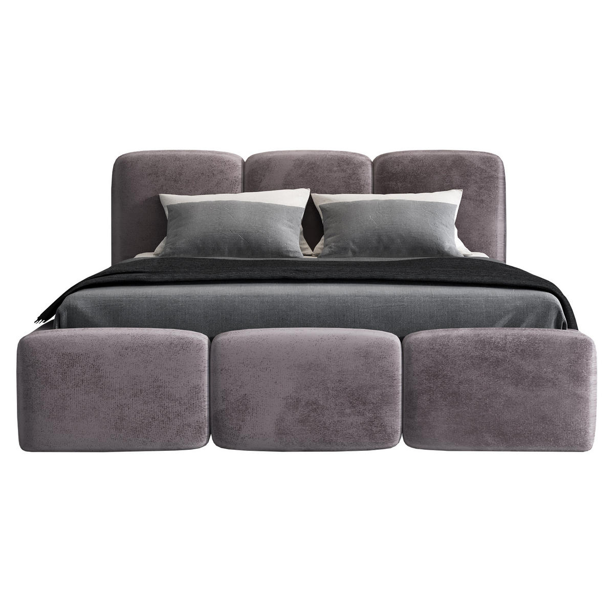 POLSTERBETT STAR 180x200 Grau - Grau, Textil (180/200cm) - A&J MöbelLand