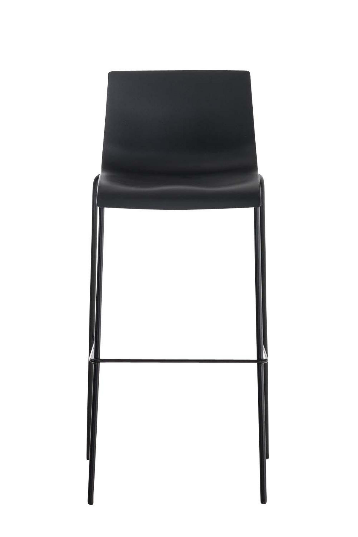 BARHOCKER 2er Set Kunststoff schwarz - Schwarz, Kunststoff/Metall (43/100/48cm) - CLP